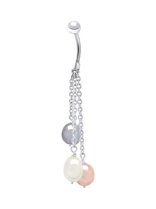 Piercing Véritables Perles de Culture d'Eau Douce Baroques 6-7 mm — Argent 925 Millièmes Rhodié 1