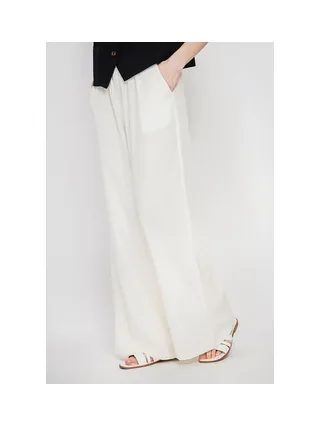 Pantalon large taille haute avec poches 1