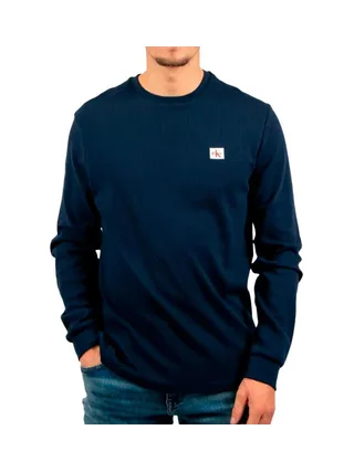 Sweat Marine Homme Calvin Klein Jeans Waffle Badge 1