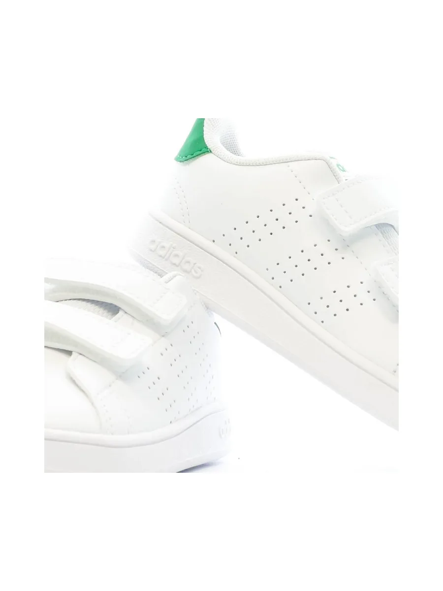 Baskets Blanches/Vert Enfant Adidas Advantage 7