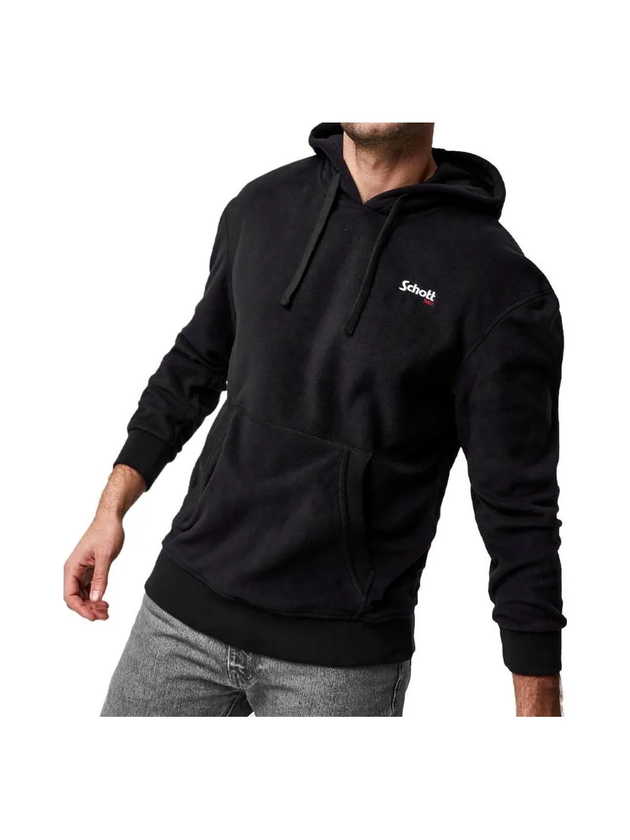 Sweat à capuche Noir Homme Schott Micro Polar 1