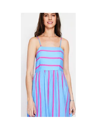 Robe Longue d'Été à Bretelles Rayée 5