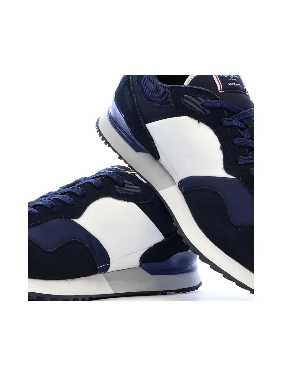 Baskets Marine/Blanche/Bleu Homme Pepe jeans Brit Road M 8