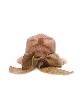 Chapeau de soleil en paille rose Via Lorenzo Pan Coupe Ocean 3