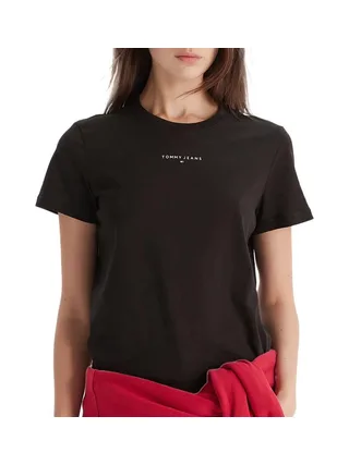 T-Shirt Noir Femme Tommy Hilfiger Linears 1
