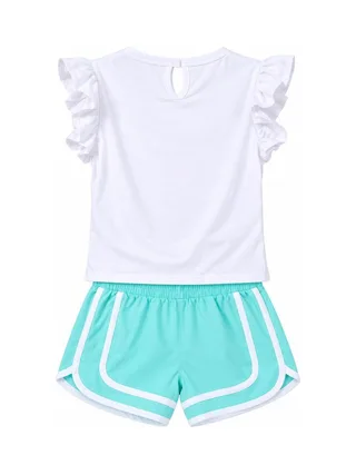 Ensemble Blanc/Turquoise Fille Champion C414ST888 2