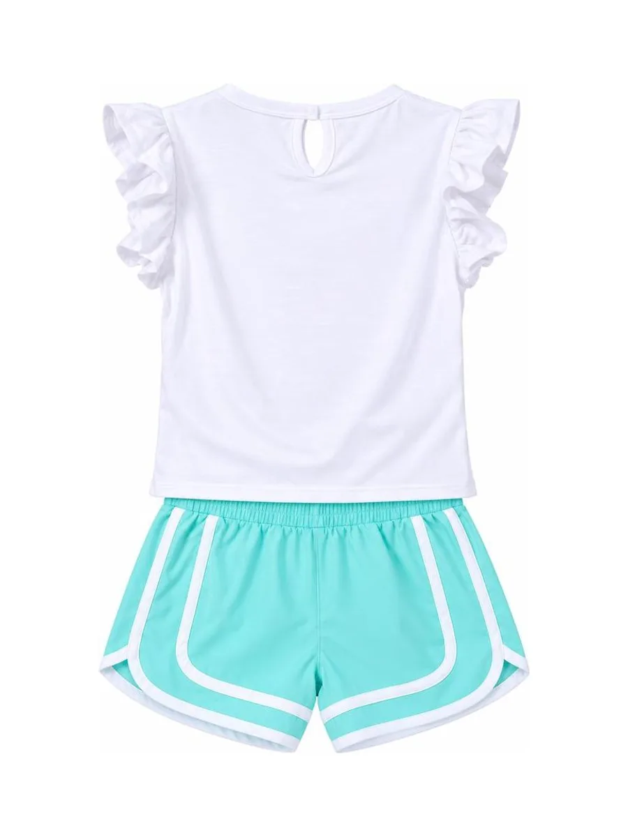 Ensemble Blanc/Turquoise Fille Champion C414ST888 3