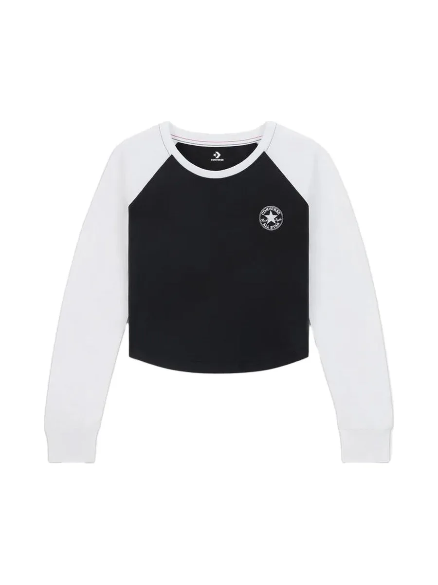 T-Shirt Noir Femme Converse Cozy Raglan 2