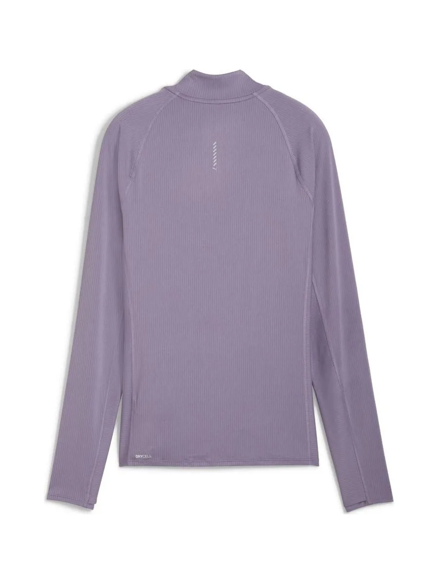 Sweat Zippé Violet Femme Puma Run For Her Ribbed 3
