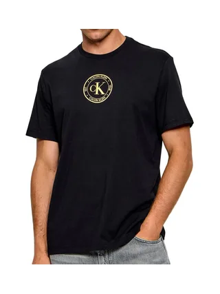 T-Shirt Noir Homme Calvin Klein Jeans Ss 30s Eu Crest 1