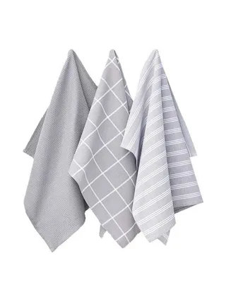 Lot de 3 Torchons Gris Today 50x70 1