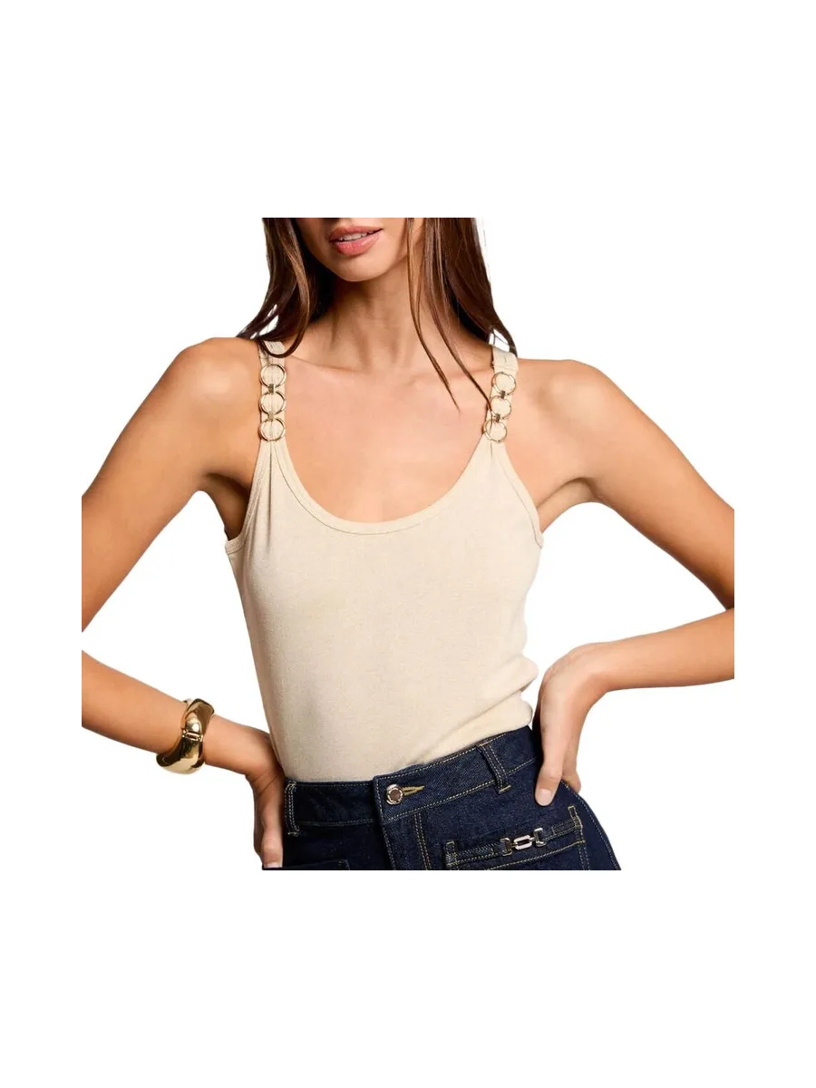 Débardeur Beige Femme Morgan Fil 2