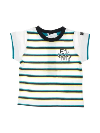 T-shirt Blanc à Rayures Garçon EOM Ezafio 1