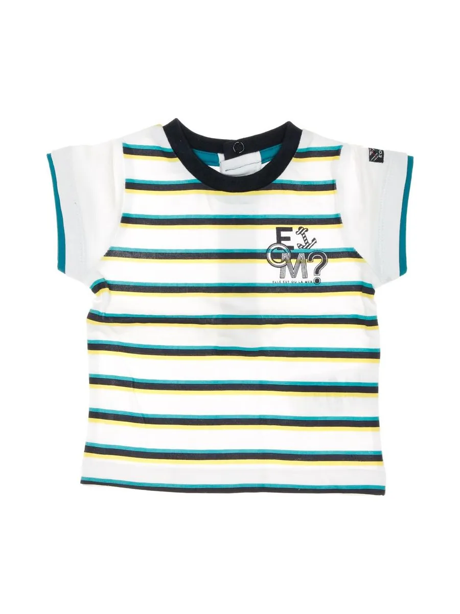 T-shirt Blanc à Rayures Garçon EOM Ezafio 2