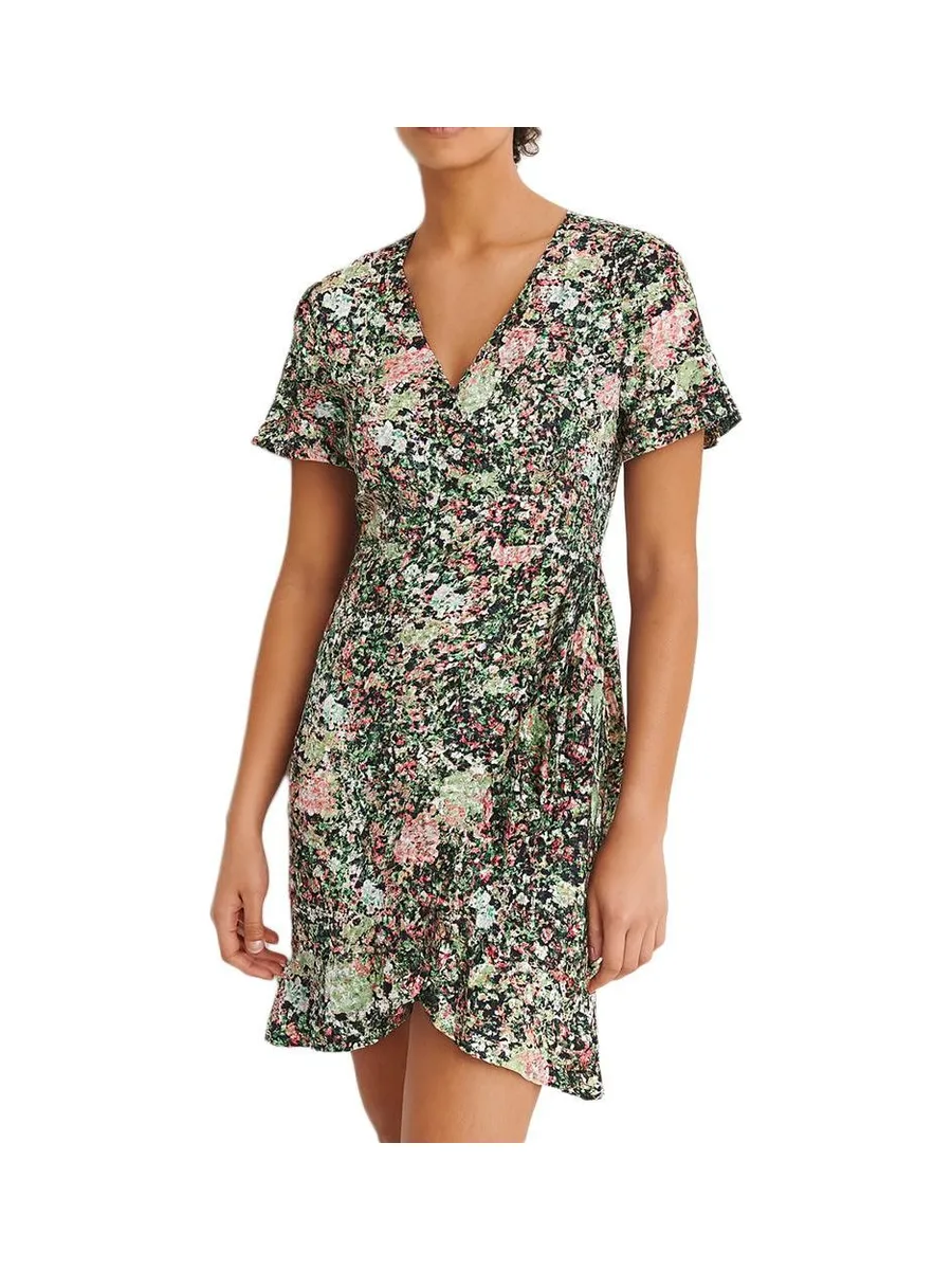 Robe Noire/Rose à Fleurs Femme Vero Moda Henna 2