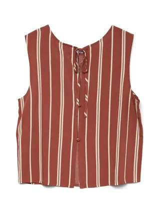 Blouse Blanc/Rouge Femme Vero Moda Christina Stripe 2