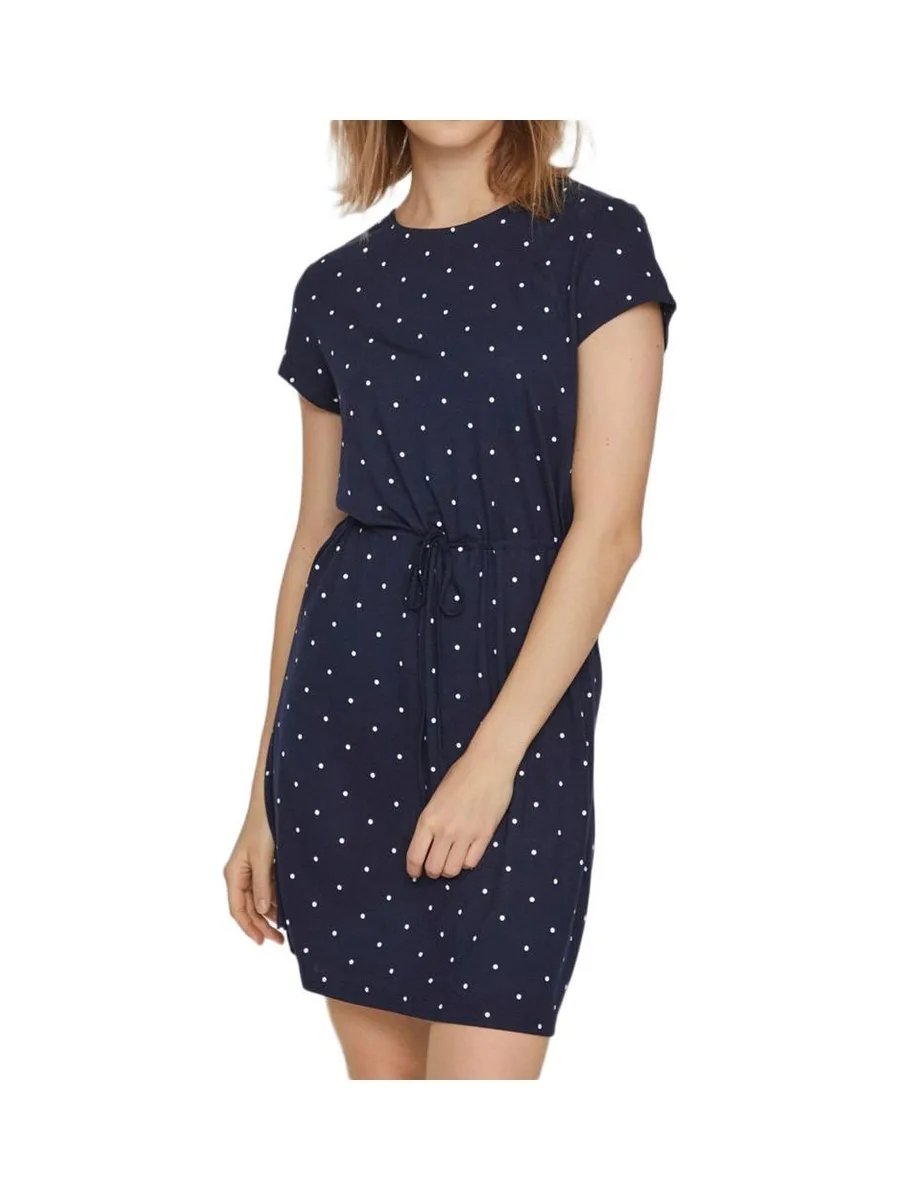 Robe Marine à pois Femme Vila Mooney String 1