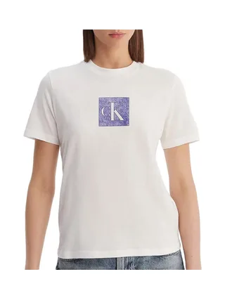T-Shirt Blanc Femme Calvin Klein Jeans Monog 1