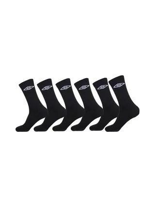 x6 Paires Chaussettes Noir Homme Umbro Tennis 1