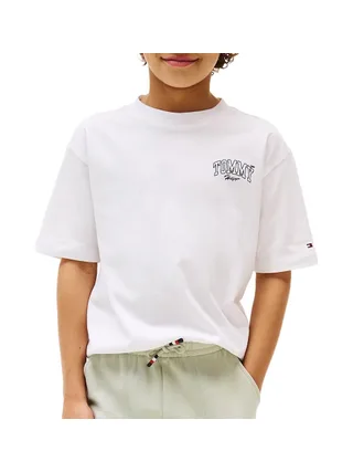 T-Shirt Blanc Garçon Tommy Hilfiger Varsity 1