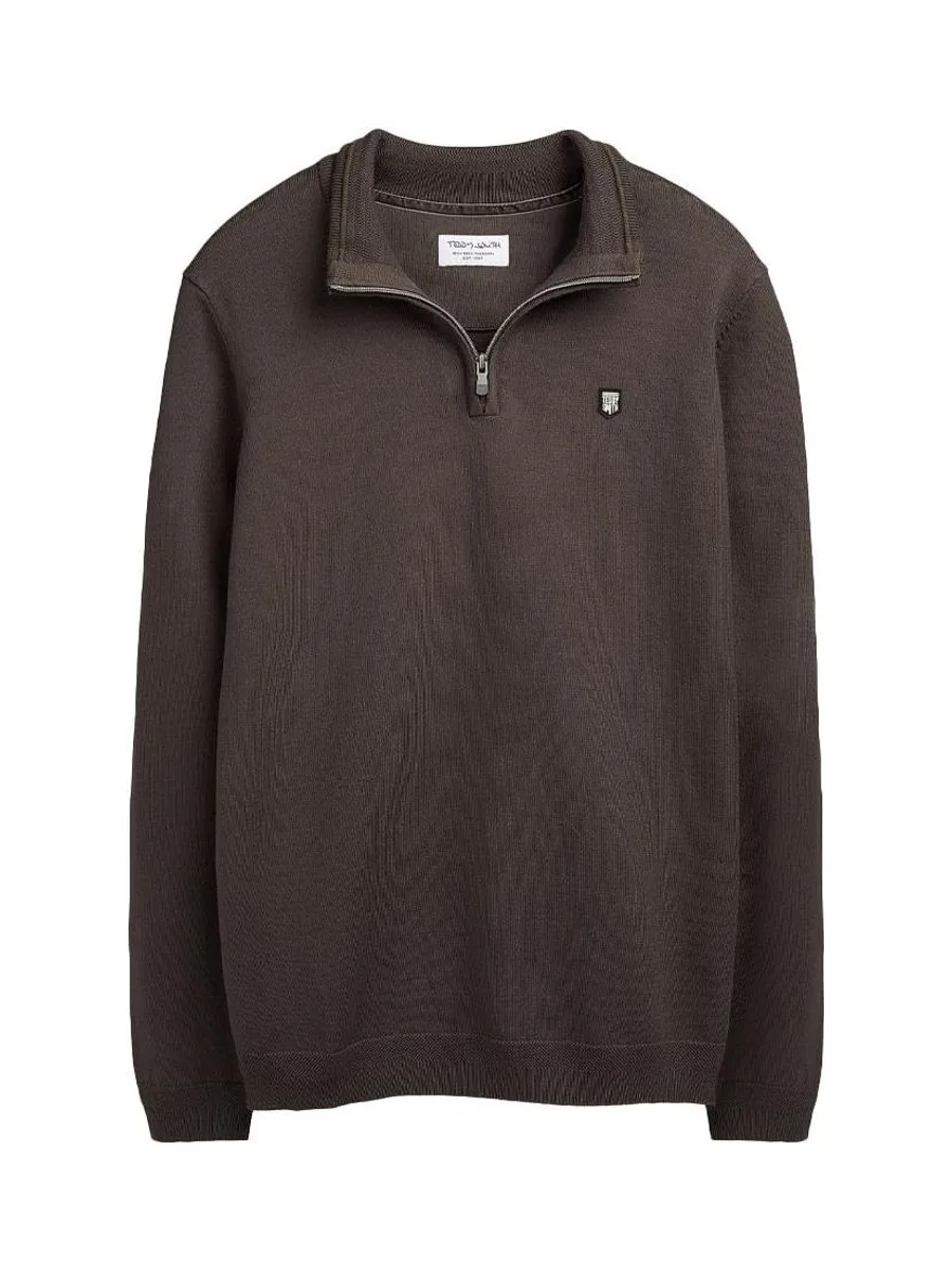 Pull 1/4 Zip Marron Foncé Homme Teddy Smith Marty 2 2