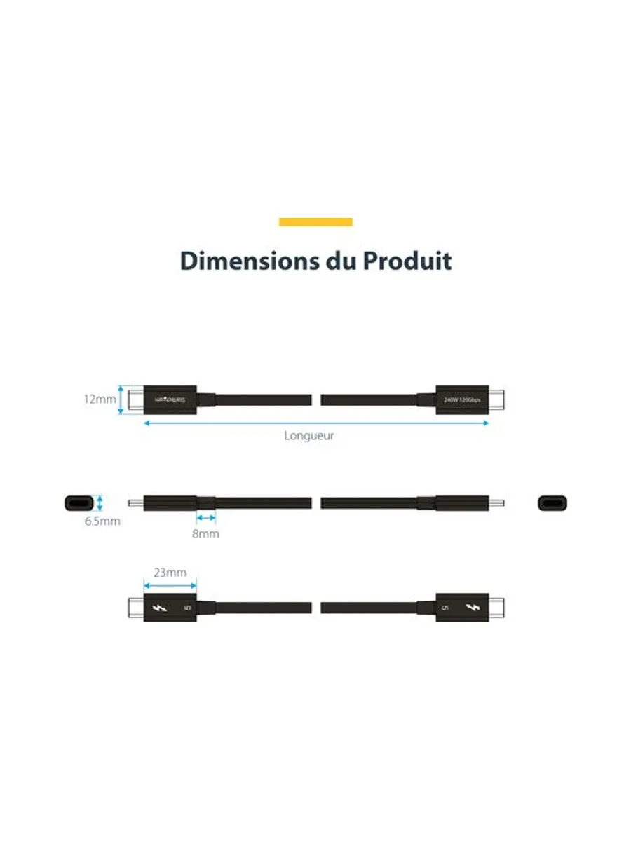 3ft 1m Certified Thunderbolt 5 Cable 14