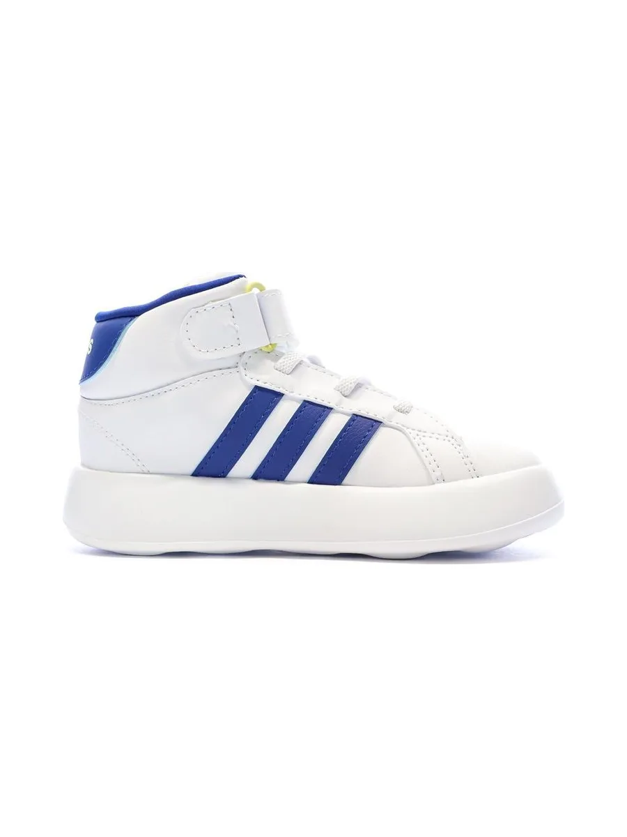 Baskets Blanches/Bleu Garçon Adidas Grand Court Mid 2