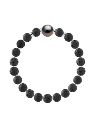 Bracelet Véritable Perle de Tahiti Ronde 10 mm — Argent 925 Millièmes — 19 cm — Homme 2