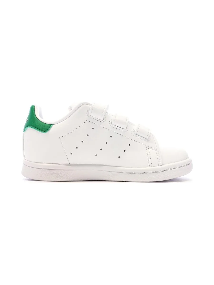 Baskets Blanches/Vertes Garçon/Fille Adidas Stan Smith 3
