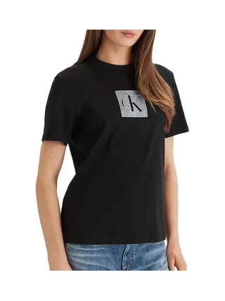 T-Shirt Noir Femme Calvin Klein Jeans Monog 1
