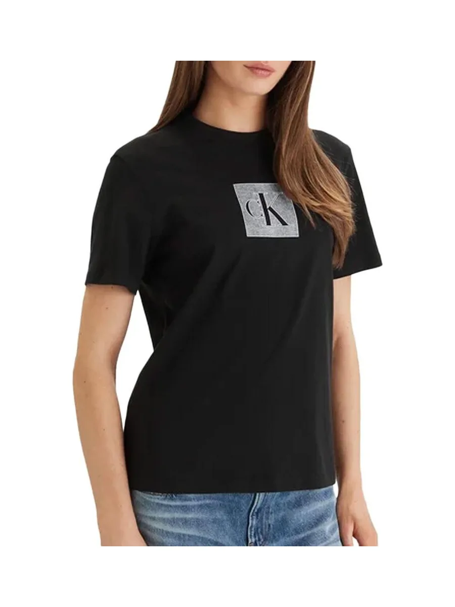 T-Shirt Noir Femme Calvin Klein Jeans Monog 2