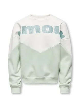 Sweat Vert/Blanc Fille Kids ONLY Kogruna 2