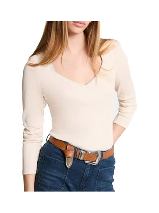 T-Shirt Manches Longues Beige Femme Morgan TRESOR 1