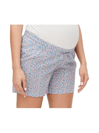 Short de Grossesse Blanc/Bleu Femme Mamalicious Ginger 1