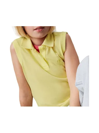 Polo Jaune Fille Calvin Klein Jeans Sleeve 2