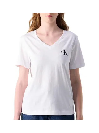 T-Shirt Orange/Blanc Femme Calvin Klein Jeans LV047C906G 3