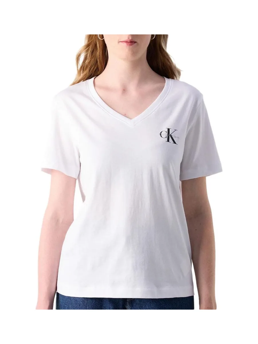 T-Shirt Orange/Blanc Femme Calvin Klein Jeans LV047C906G 4