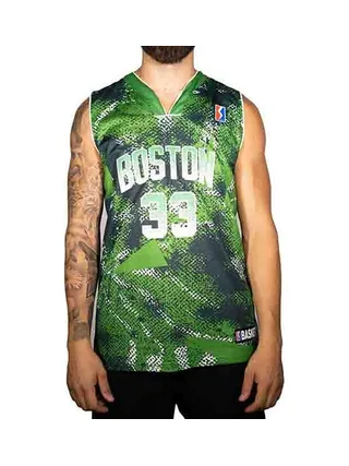 Boston Maillot de basketball Vert/Noir/Blanc Homme Sport Zone 1