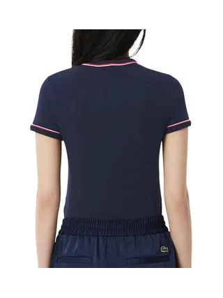 T-shirt Marine Femme Lacoste Contrast Accent 2