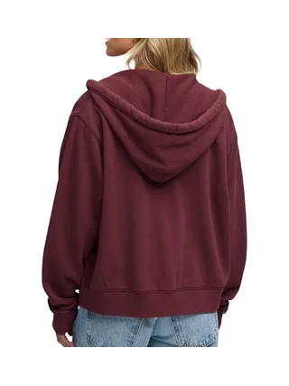 Sweat zippé à capuche femme bordeaux Superdry Relaxed 2