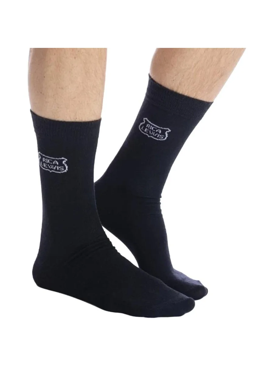 X7 Paires de Chaussettes Noir/Gris Homme RICA LEWIS SOC 3