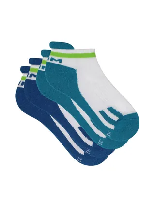 x2 Paires de Chaussettes Blanc/Bleu Garçon Dim D0B47 1
