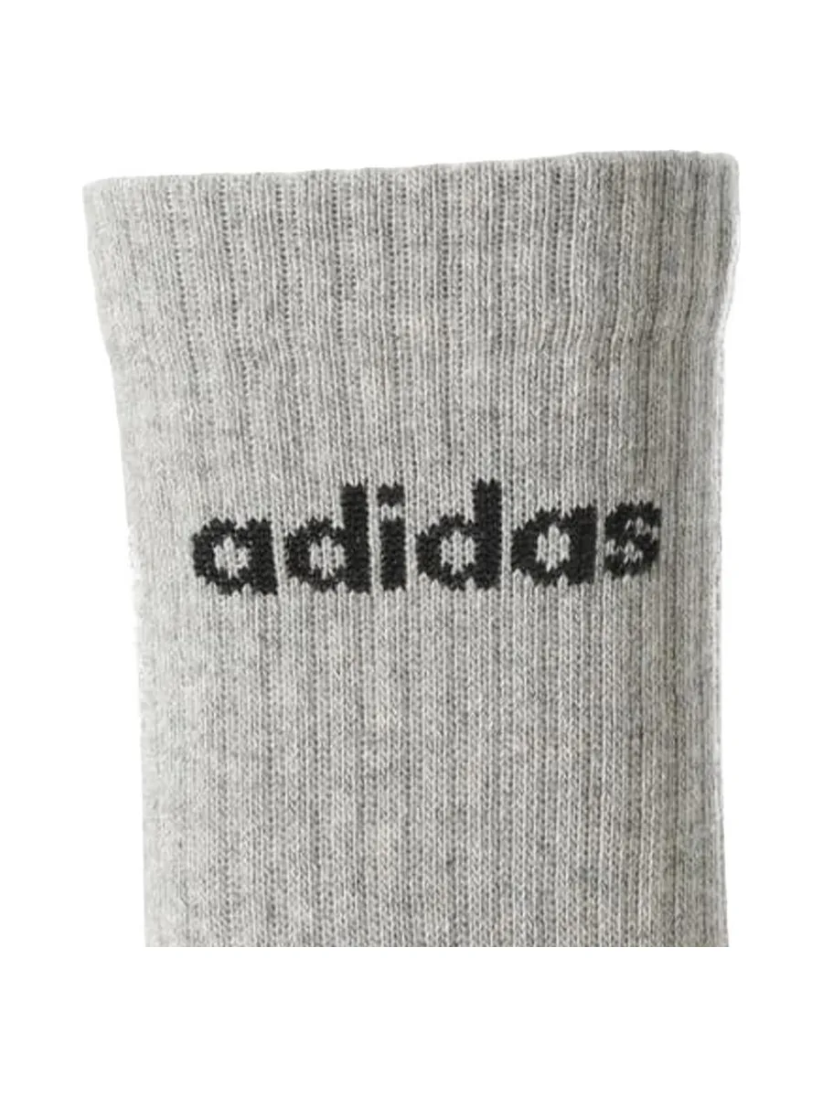 3x Paires de Chaussettes Blanches/Gris/Noir Homme Adidas Lin 2