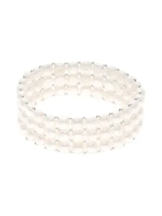Bracelet 3 Rangs Véritables Perles d'Eau Douce 4 mm — 18 cm 1