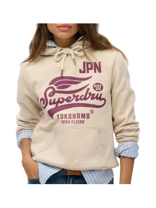 Sweat Beige Femme Superdry High Flyers Hood 1