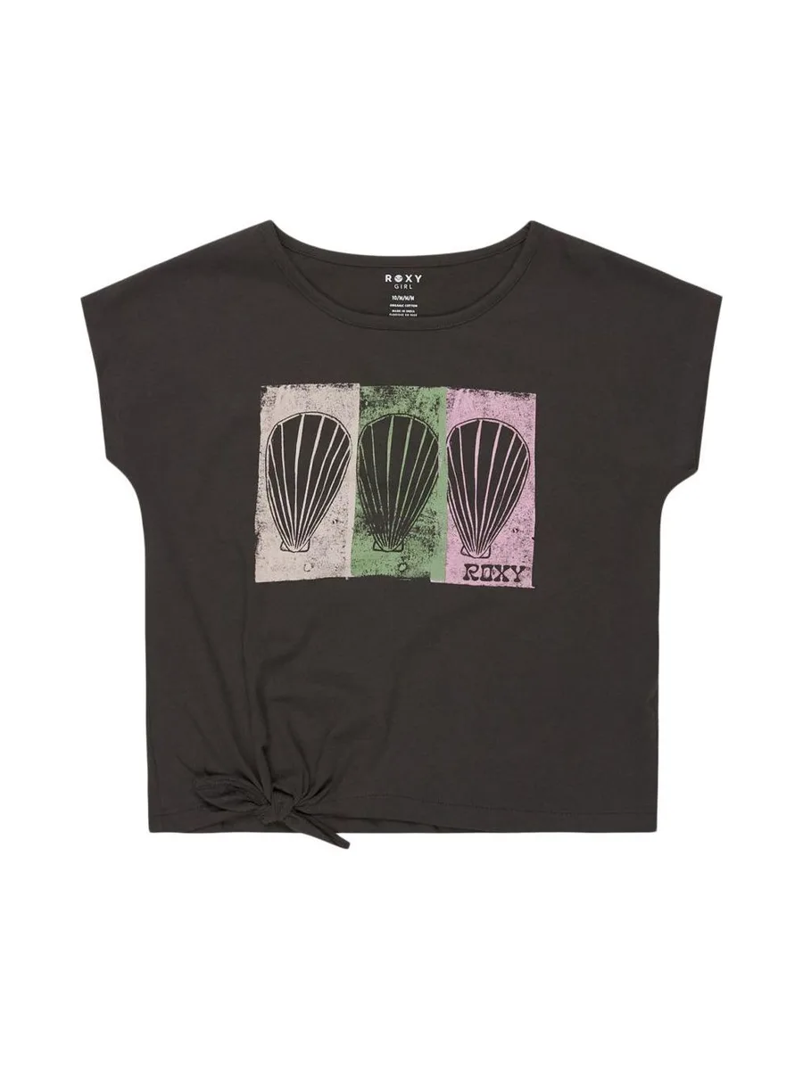 T-shirt Noir Fille Roxy There Is Life Coquillage 1