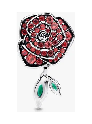 Pandora - Charm Rose E salsa en argent sterling rouge 3