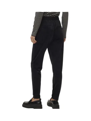 Pantalon fluide Velours Noir Femme Vero Moda Lea 2