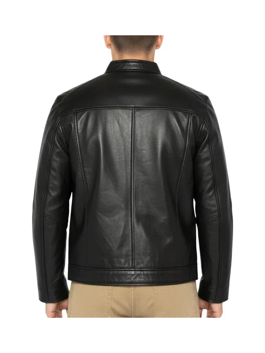 Blouson en Cuir Noir Homme Schott Memphis 3