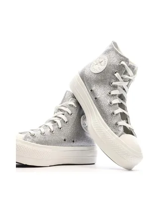 Baskets Argentés Femme Converse Chuck Taylor All Star Lift 7
